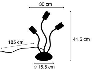 Designová stolní lampa černá 3-světelná - Wimme
