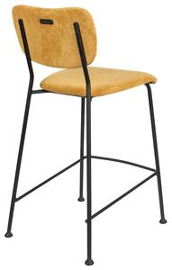 Žlutá manšestrová barová židle ZUIVER BENSON 64,5 cm