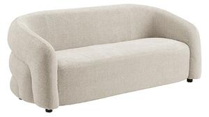 Designová glamour třímístná sedačka Eliana ve světle béžové barvě s žinylkovým potahem 200 cm