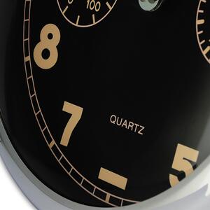 Designové nástěnné hodiny PRIM lesklé stříbrné/černé Nástěnné hodiny PRIM Multi