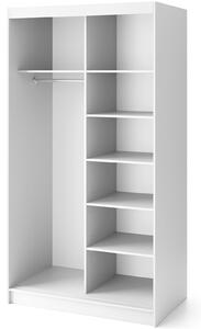 Bílá šatní skříň s posuvnými dveřmi Biancco - 120 cm