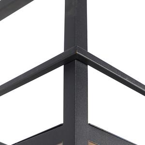 Průmyslová závěsná lampa černá se stojanovými velkými 4 světly - Cage Rack