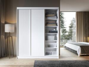 Bílá šatní skříň s posuvnými dveřmi Biancco - 180 cm