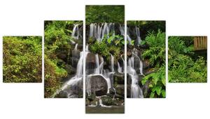 Obraz vodopádů v tropickém lese (125x70 cm)