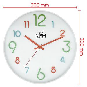 Designové plastové hodiny bílé MPM Neonic