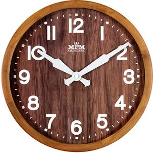 Dřevěné designové hodiny hnědé/tmavě hnědé MPM E07.3661