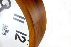 Dřevěné designové hodiny hnědé/světle hnědé MPM E07.3661