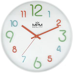 Designové plastové hodiny bílé MPM E01.3459