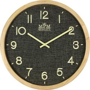 Dřevěné designové hodiny světle hnědé/šedé MPM E07.3663