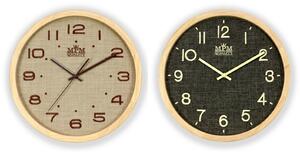 Dřevěné designové hodiny hnědé/světle hnědé MPM E07.3663