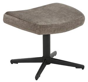 Designová moderní čalouněná otočná podnožka Krespa se sametovým potahem v hnědošedém odstínu taupe 45 cm