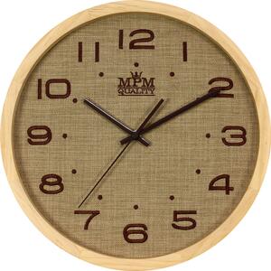 Dřevěné designové hodiny hnědé/světle hnědé MPM E07.3663