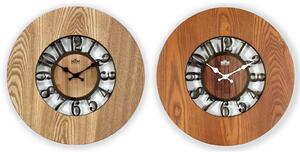 Dřevěné designové hodiny hnědé MPM E07.3665