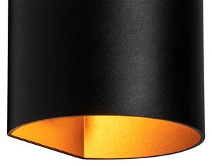 Moderní nástěnná lampa černá s mosazí - Sabbio