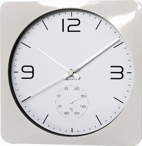 Hranaté plastové hodiny bílé MPM E01.3689