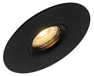 Sada 6 ks Moderní zapuštěné bodové černé 12 cm - Buco