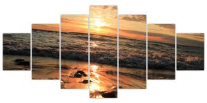Obraz - Západ slunce do oceánu (210x100 cm)