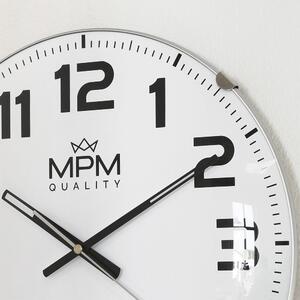Designové plastové hodiny bílé/stříbrné MPM E01.3816