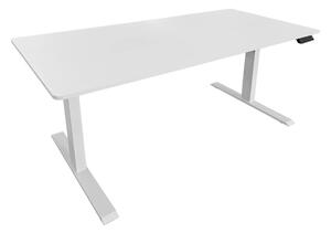 Moderní designový psací stůl Vancouver s výškově nastavitelnou melaminovou deskou v bílé barvě 140 cm