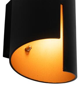 Designové nástěnné svítidlo černé se zlatem - Faldo