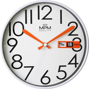 Designové plastové hodiny bílé MPM E01.3852 - Date