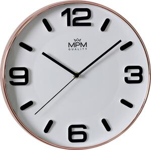 MPM Moderní růžovo-bílé kulaté hodiny MPM Rose Modern I - E01.3901.8200