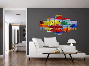 Obraz barevných deštníků (125x70 cm)