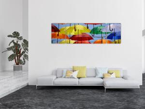 Obraz barevných deštníků (170x50 cm)