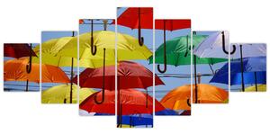 Obraz barevných deštníků (210x100 cm)