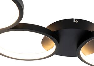 Stropní lampa černá včetně LED 3stupňové stmívatelné 3-světlo - Pande