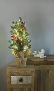 EMOS LED vánoční stromek zasněžený, 52 cm, 3x AA, vnitřní, teplá bílá, časovač