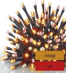 EMOS LED vánoční řetěz pulzující, 12 m, venkovní i vnitřní, vintage/červená, časovač