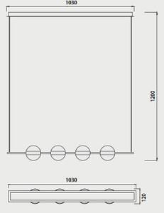 Mantra Cuba závěsné svítidlo 1x32 W bílá-černá-zlatá 7161