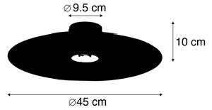 Stropní lampa černý plochý stín páv design 45 cm - Combi