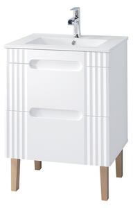 Comad Koupelnová skříňka Fiji Lava se zápustným umyvadlem 60 cm bílá/dub coast evoke