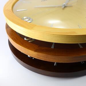 Nástěnné dřevěné hodiny tmavě hnědé Nástěnné hodiny PRIM Wood Style III
