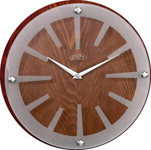 Nástěnné dřevěné hodiny hnědé Nástěnné hodiny PRIM Wood Singular I
