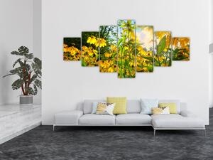 Obraz žlutých květin (210x100 cm)