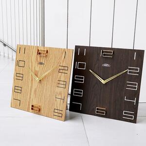 Tradiční dřevěné hodiny tmavě hnědé Nástěnné hodiny PRIM Wood Touch II