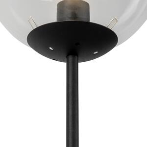 Stojací lampa ve stylu Art Deco černá s čirým sklem - Pallon Mezzi