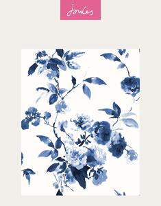 Modro-bílá květinová vliesová tapeta na zeď, 118561, Joules, Graham&Brown