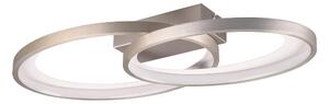 Trio Leuchten R64482107 MALAGA - Moderní LED stropní lustr v matném niklu, LED 25W, 3000K, 57 x 30cm (Moderní stropní lustr s příjemnou teplou barvou světla, montura v matném niklu)