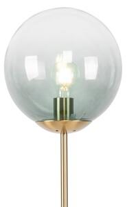 Art Deco stojací lampa mosaz se zeleným sklem - Pallon Mezzi