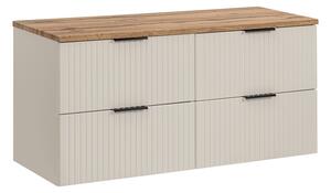 Comad Závěsná skříňka Adele Cashmere s deskou 120 cm kašmírová/dub wotan