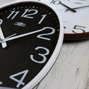 Nástěnné plastové hodiny bílé/černé PRIM Klasik Style - 3987 black
