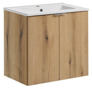 Comad Závěsná skříňka Nova Oak Dance II se zápustným umyvadlem 60 cm dub coast evoke