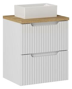 Comad Závěsná skříňka Nova White Gaja I s deskou a umyvadlem 50 cm bílá/dub evoke