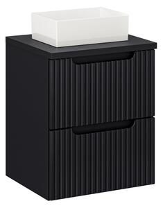 Comad Závěsná skříňka Nova Black Gaja I s deskou a umyvadlem 50 cm černá