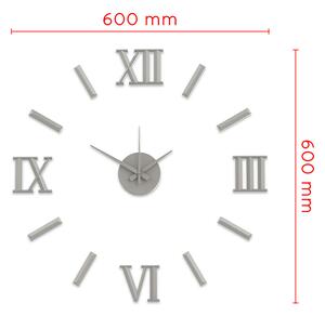 MPM Stříbrné lesklé nalepovací hodiny E01.3770