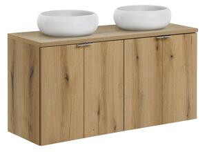 Comad Závěsná skříňka pod umyvadlo Nova Oak Wiki s deskou 120 cm dub evoke